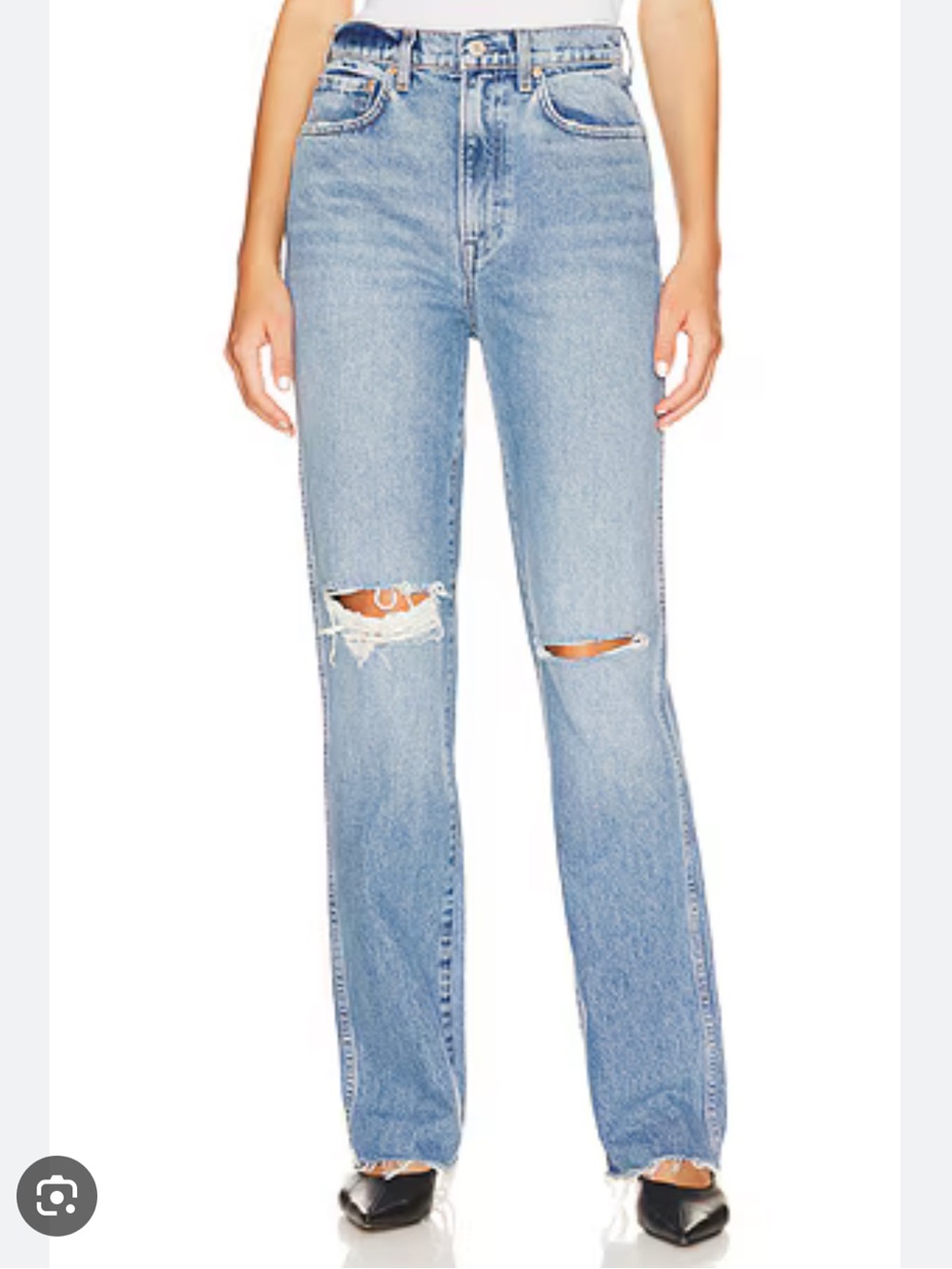 NWT GRLFRND Sara Super High Rise Slim Straight in Rambla Size 24 - Picture 1 of 7